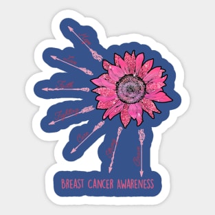 breast cancer faith sunflower  2 Sticker